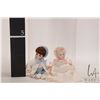 Image 2 : Two small artist made all-bisque baby dolls including 5" boy with glass eyes in knit costume and gir