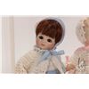 Image 3 : Two small artist made all-bisque baby dolls including 5" boy with glass eyes in knit costume and gir