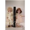 Image 6 : Two reproduction bisque dolls including Long face Jumeau with threaded glass eyes and mohair wig on 