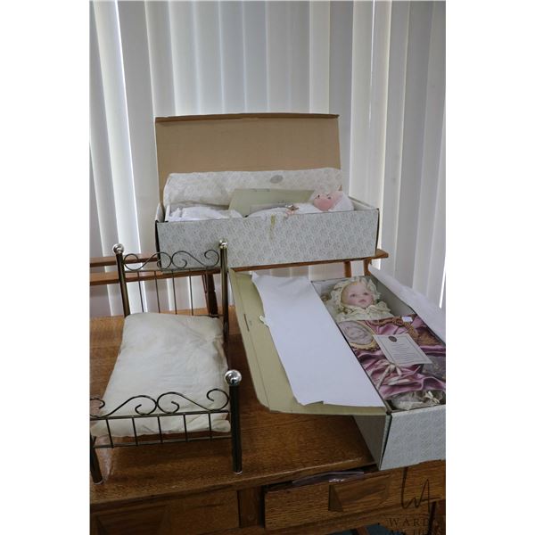 Two Franklin Heirloom porcelain dolls including 18" The Victorian Christening Doll" and "The House o