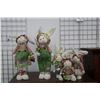 Image 1 : Five decor Easter rabbits including 24" mum and dad with three children