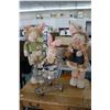 Image 1 : Three decor Easter rabbits including 24" mum and dad plus baby and a metal miniature shopping cart