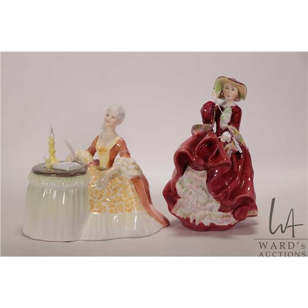 Two Royal Doulton figurines including "Top O' the Hill" HN1834 and "Meditation" HN2330