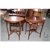 Image 1 : Two vintage mahogany Edwardian style oval occasional tables including one marked "Matson & Waters, H