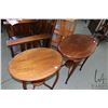 Image 2 : Two vintage mahogany Edwardian style oval occasional tables including one marked "Matson & Waters, H