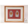 Image 1 : Vintage framed Indigenous beadwork moccasin covers, overall dimensions including frame 14" X 16 1/2"