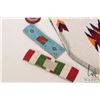 Image 2 : Vintage Indigenous beadwork panel/ pouch, two small straps and a 2" round beadwork patch