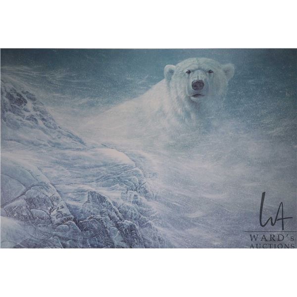 Ron Decker, framed limited edition print "Winter Wipeout", 271/750, pencil signed by artist, overall