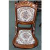 Image 2 : Folding nursing rocker with carved back and tapestry upholstered seat and back