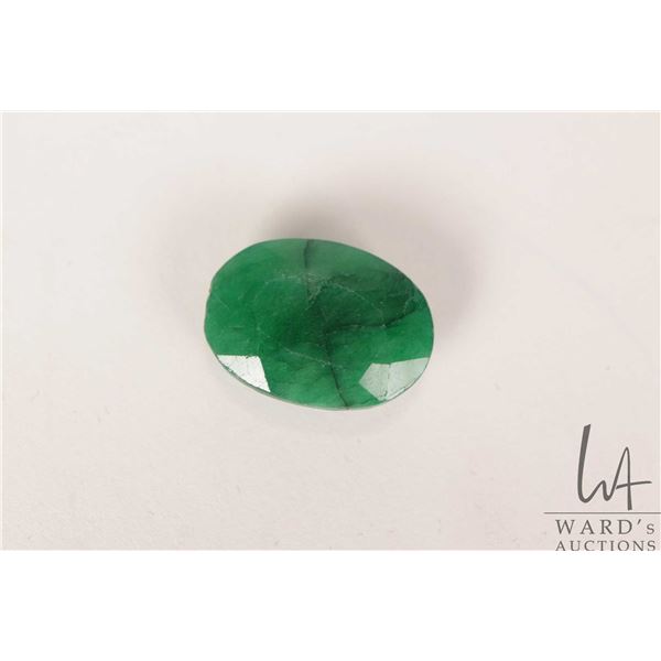 10.82 ct Columbian emerald oval cut gemstone with certificate provided by consignor