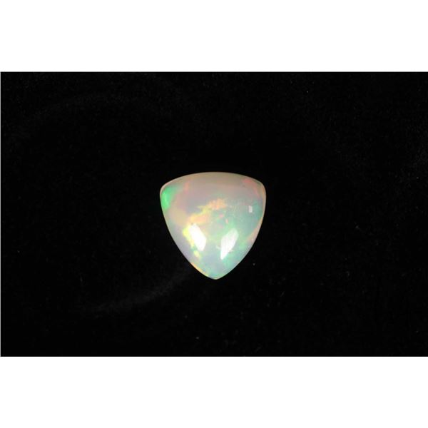 5.76 ct. natural Welo opal trillion cabochon cut gemstone with certificate provided by consignor