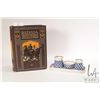 Image 1 : Russian Lomonosov four piece Imperial porcelain spice set and a hard cover book "Russia" by G. Dobso