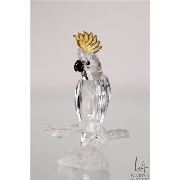 Swarovski crystal "Cockatoo" no. 261635, 3 1/4" in height. From the Feathered Friends Collection. In