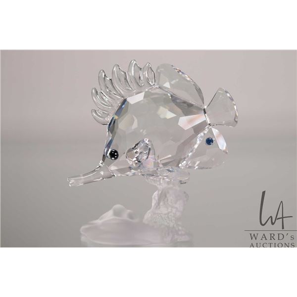 Swarovski crystal "Long Nose Butterfly Fish" no. 666567, 3 1/2" in height. From the South Seas Colle
