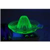 Image 3 : Two vintage Uranium glass reamers including lemon/ lime and an orange