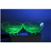 Image 4 : Vintage Uranium glass dessert set including serving bowl and four nappies, note: one nappy is cracke