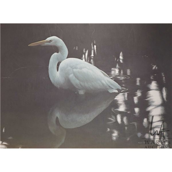 Robert Bateman, framed limited edition print titled "Mangrove Shadow-Egret", 1019/1250, pencil signe