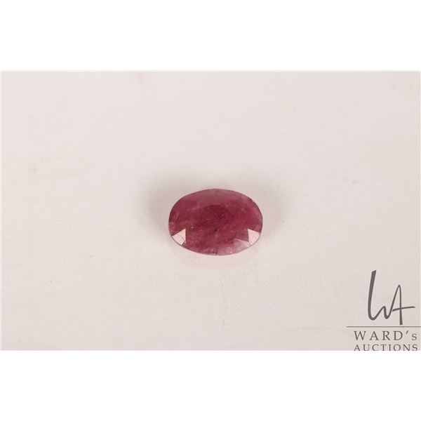 6.14ct Burmese ruby faceted oval cut gemstone with certificate provided by consignor