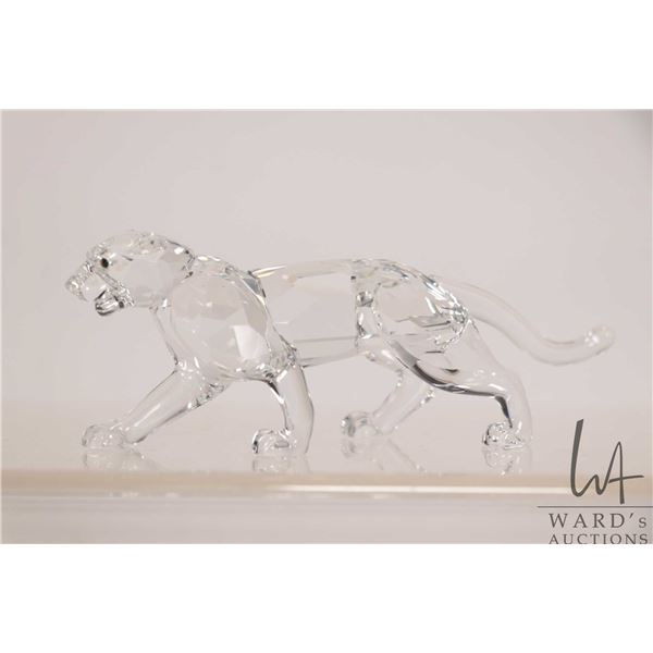 Swarovski crystal "Leopard" no. 217093, 1 3/4" in height. Includes original box.