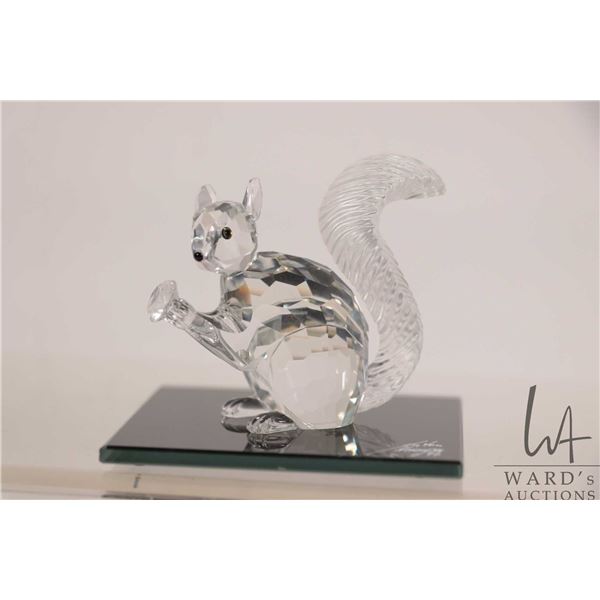 Swarovski crystal "The Squirrel" no. 208433, 2 1/4" in height. Includes original box with artist sig