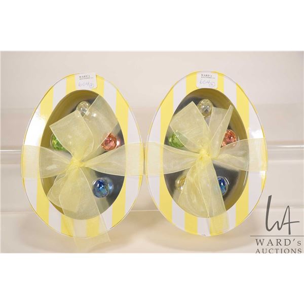 Two new in package sets of five Swarovski crystal Easter egss no. 665193