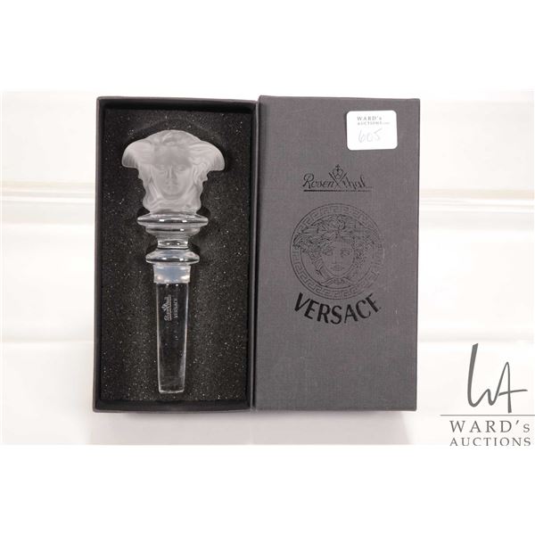 Rosenthal Versace frosted crystal wine stopper with original box