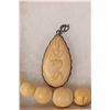 Image 2 : Graduated beaded ivory 17" necklace and a hand carved pendant. Can not be shipped outside of Canada.