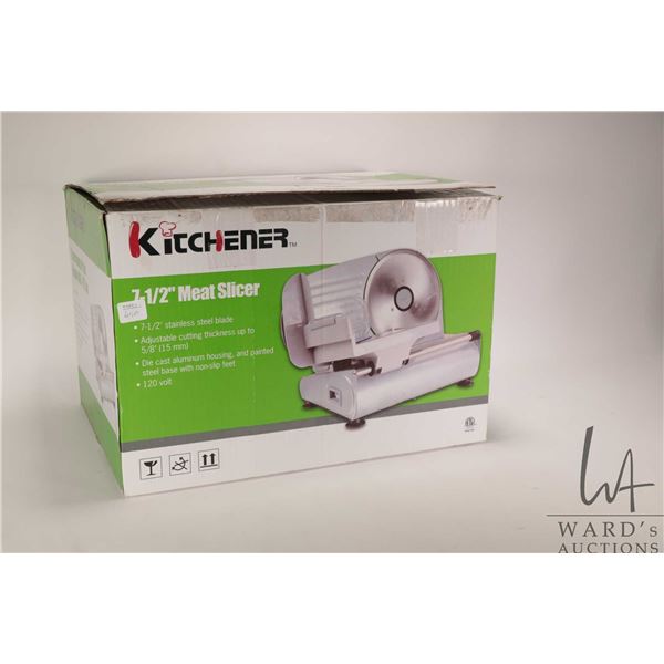 Kitchner 7 1/2" meat slicer, appears new in box