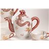 Image 2 : Japanese "Dragonware" Kutani porcelain tea set with moriage beaded detailing and lithopane Geisha in