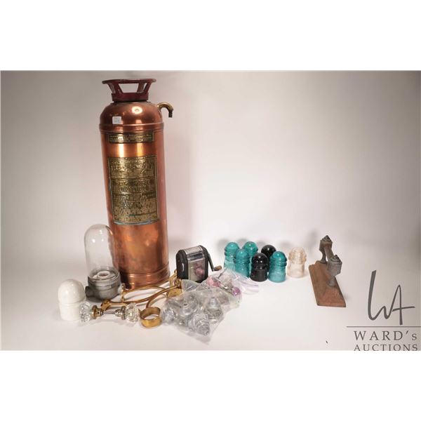 Selection of vintage collectibles including Crouse-Hinds "Condulet" explosion-proff light fixture, 2
