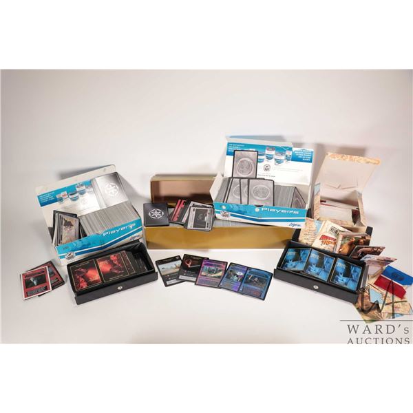 Large selection of Star Wars customizable card game cards and a collection of Young Jedi collectible
