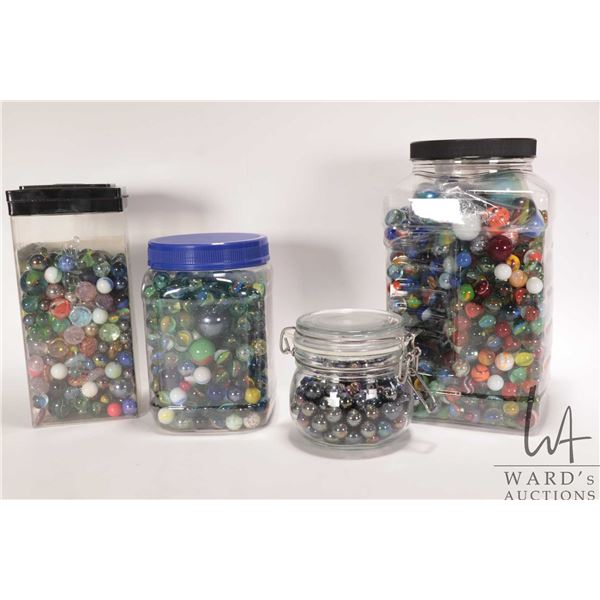 Large selection of vintage glass marbles