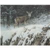 Image 1 : Robert Bateman, framed limited edition print titled " Mule Deer in Snow", 154/2500, pencil signed by