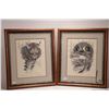 Image 1 : Randy Fehr, two framed limited edition prints including "Snowy Owl Chick" 9/10 and "Bobcat " 9/10, b