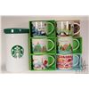 Image 1 : Five Starbucks coffee mugs from the "You Are Here" collection including Banfff, Vancouver and Edmont