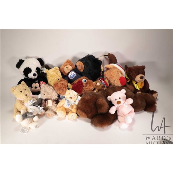 Selection of teddy bear stuffies including Bearington Collection, Ty, Gund, Daisy Bear, Disney etc.