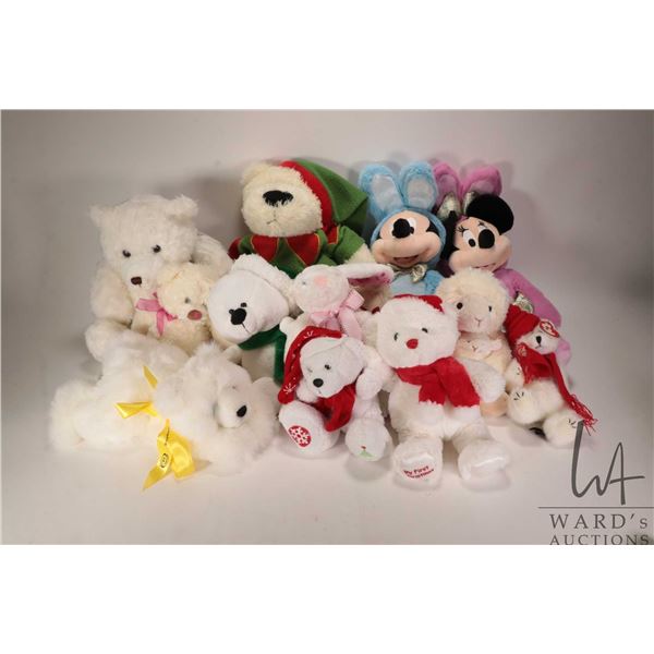 Selection of stuffed toys including Stollery, Gund, Paper Destiny, Disney Mickey and Minnie Mouse, T