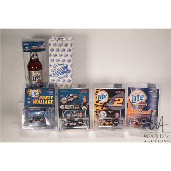 Selection of Rusty Wallace die-cast 1: 64th scale collectibles including two Harley Davidson themed 