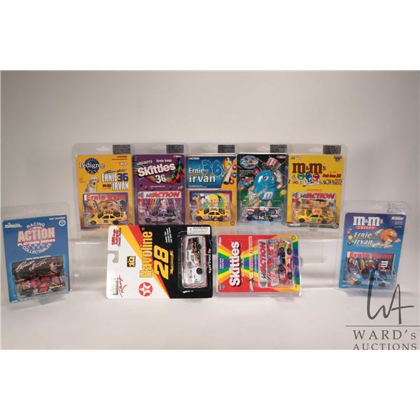 Nine Ernie Ervan limited edition Action 1: 64 scale die cast cars including M & M''s, havoline, Wins