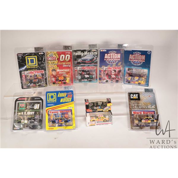 Three limited edition Action 1: 24 scale collectible cars including Kenny Wallace, Joe Nemechek, War