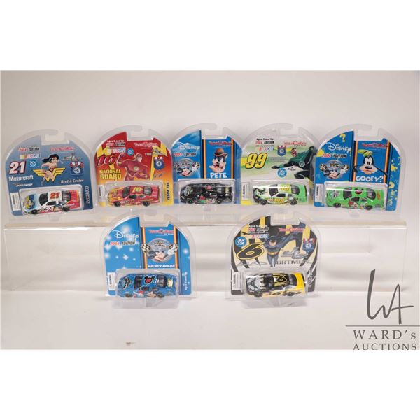 Seven limited edition Action 1: 64 scale collectible Disney themed cars including Mickey, Goofy, Pet