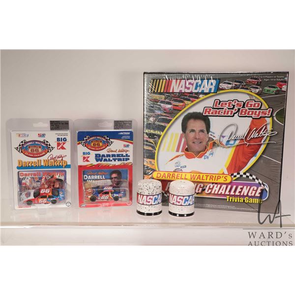 Selection of Darrell Waltrip's collectibles including Racing Challenge trivia game, two 1:64 scale R