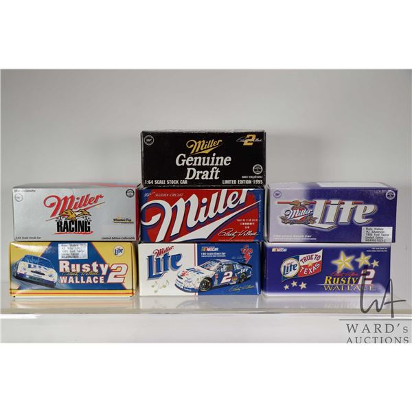 Seven limited edition Action 1: 64 scale Rusty Wallace collectible cars