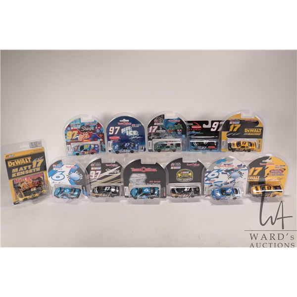 Twelve assorted limited edition Action 1: 64 scale collectible cars including five Kurt Busch, four 