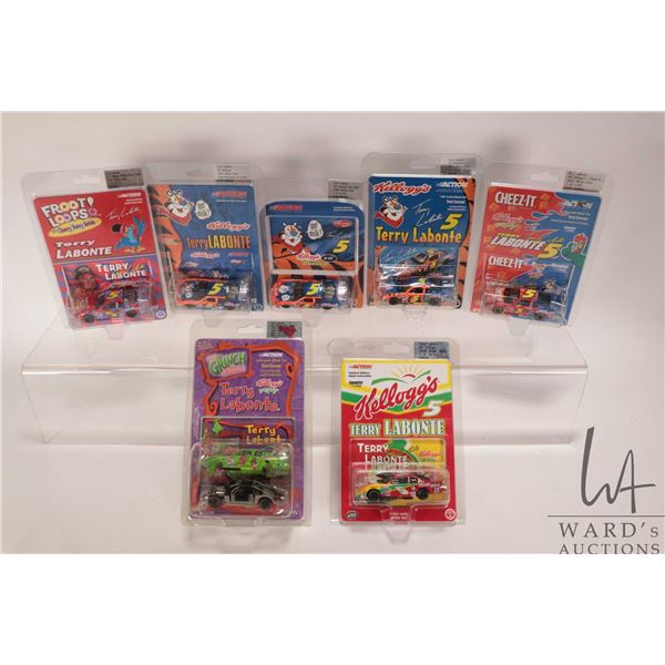 Eight 1: 64 scale die cast collectible Terry Labonte 2000-2004 race cars