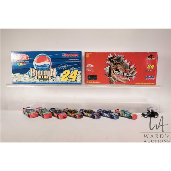 Two limited edition Action 1: 24 scale Action Jeff Gordon die cast cars including Play for One Billi