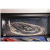 Image 3 : Three Nascar collectibles including Action car themed wall display and two framed coloured photograp