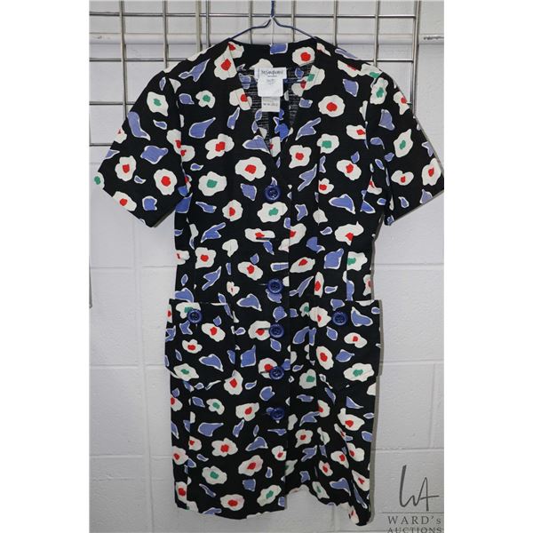 Vintage Yves Saint Laurent 100% cotton dress, French size 40, US size 8, note: some light stains and