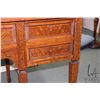 Image 10 : Antique Louis XVI walnut cylinder desk with extensive decorative inlay, leather top pull out writing