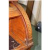 Image 17 : Antique Louis XVI walnut cylinder desk with extensive decorative inlay, leather top pull out writing